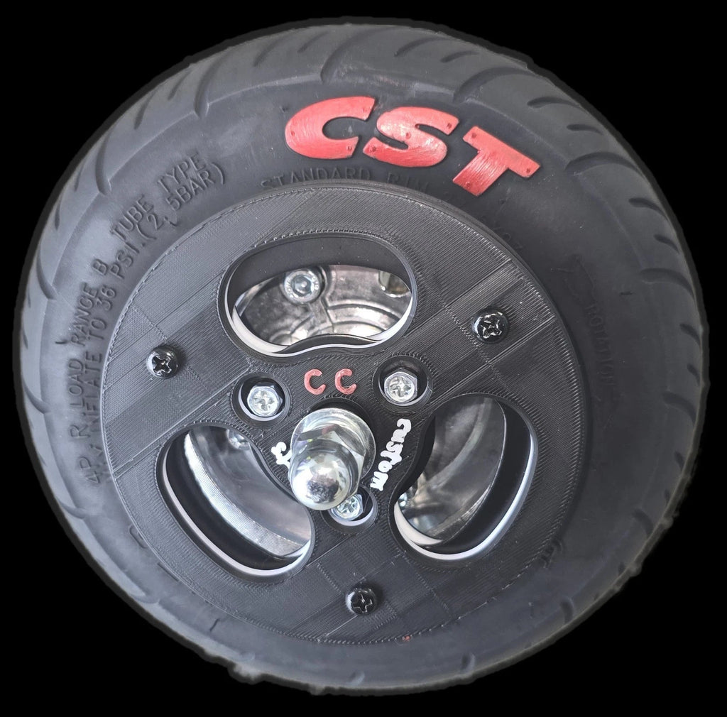 NEW Crazy Cart Front Wheel Complete (V5+) Upgraded Cst Tyre CC Chain Guard - CUSTOM CARTS