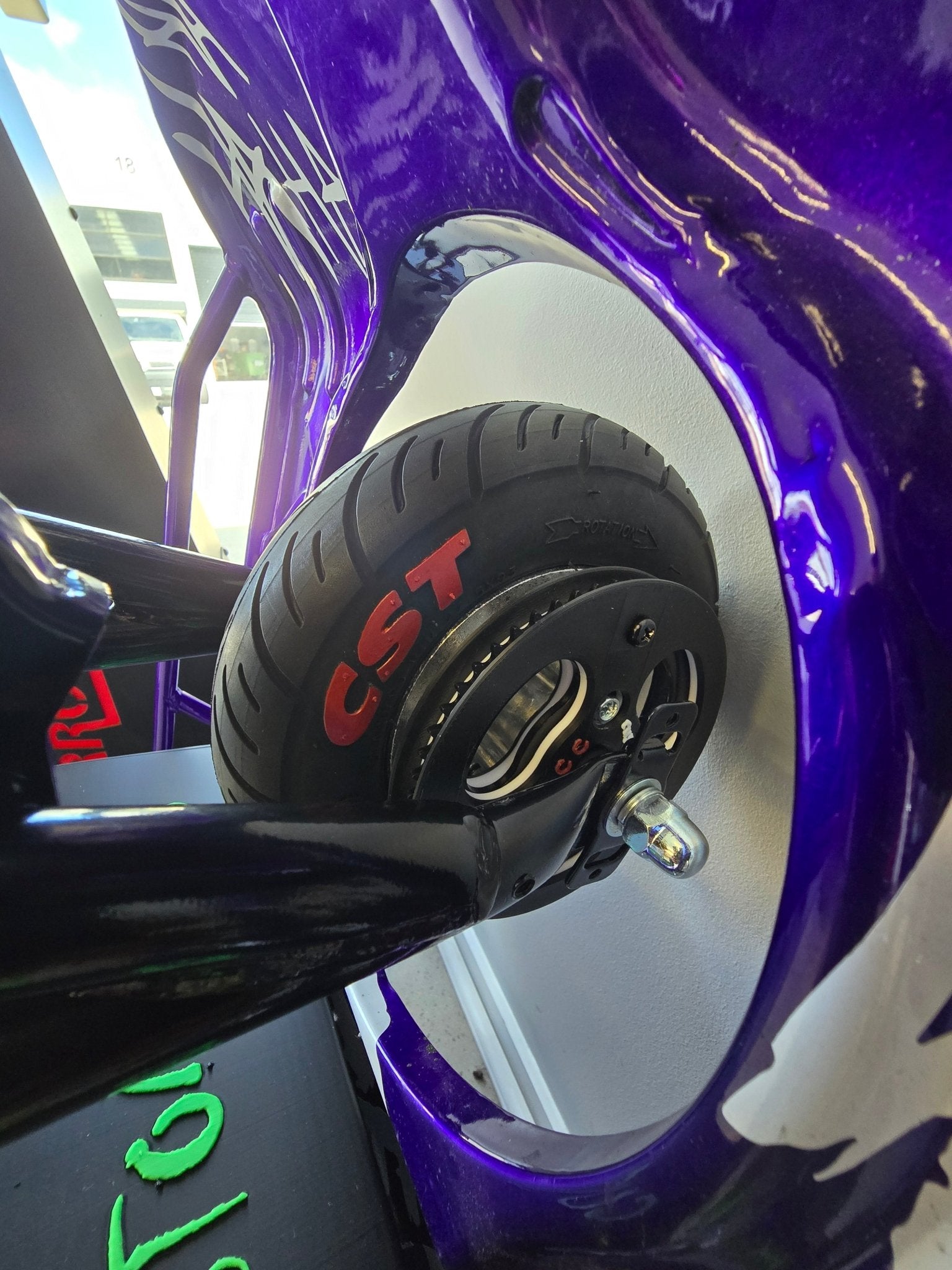 Crazy Cart Front Wheel Complete Upgraded Cst Tyre CC Chain Guard - CUSTOM CARTS