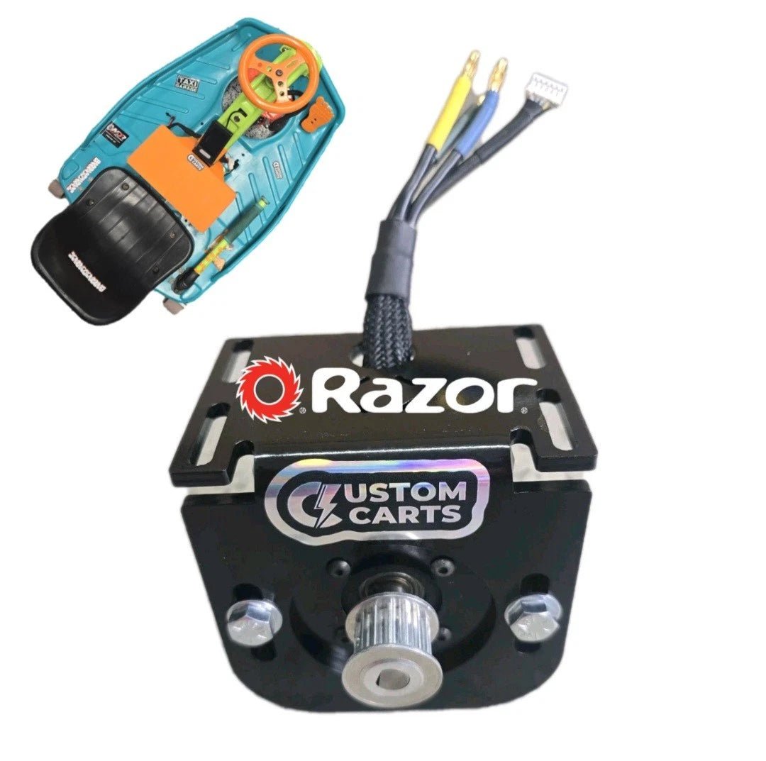 Razor Crazy Cart 4000w Motor Adjustable Bracket Belt Conversion 7070 - 4000w motor 110,140,190kv tensioner delete - CUSTOM CARTS